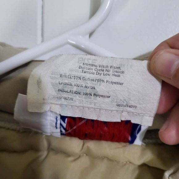 VTG Wynn's Xtend Racing Puffer Winter Jacket Beige Wiman Union USA SZ Small - Picture 8 of 10